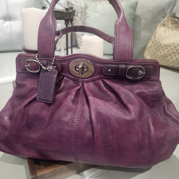 Coach Mixed Purple Leather Satchel - Picture 1 of 12